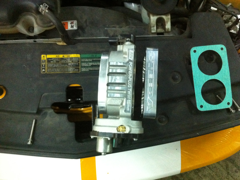 Throttle Body 62mm by BBK Performance &amp;amp; Intake Spacer by Steeda